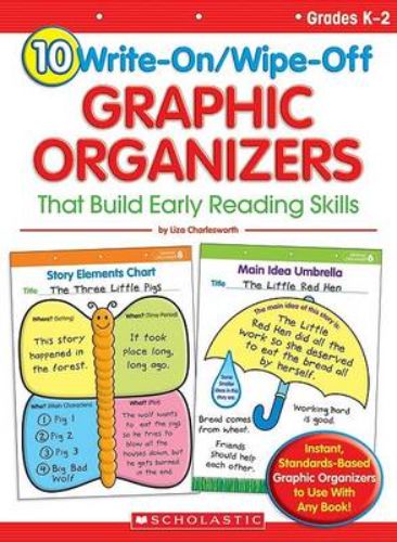 10 vibrant write-on/wipe-off graphic organizers for early reading skills, ideal for K-2 classrooms and interactive learning.