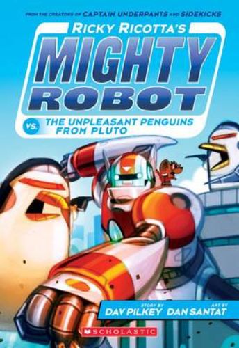 Ricky Ricotta and his Mighty Robot battle President Penguin and his army of unpleasant penguins in this thrilling chapter book.