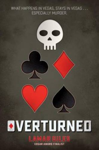 Cover of *Overturned*, a hardback novel featuring a gripping Las Vegas story of family, betrayal, and truth-seeking adventure.