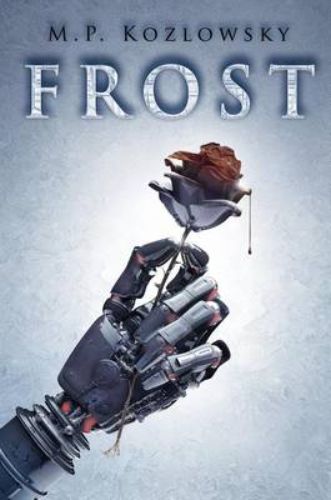 Cover of 'Frost', a gripping dystopian novel featuring a girl and a malfunctioning robot in a post-apocalyptic city.