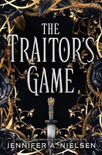 Cover of 'Traitor's Game', featuring a fierce heroine amidst a vibrant fantasy landscape, hinting at adventure and betrayal.