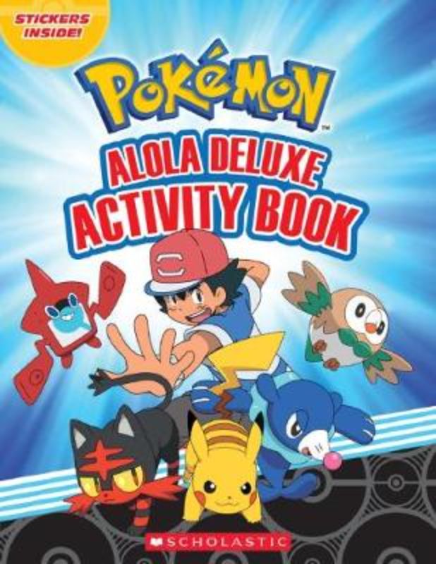 Pokemon: Alola Deluxe Activity Book with fun puzzles, activities, and stickers for young trainers and fans.