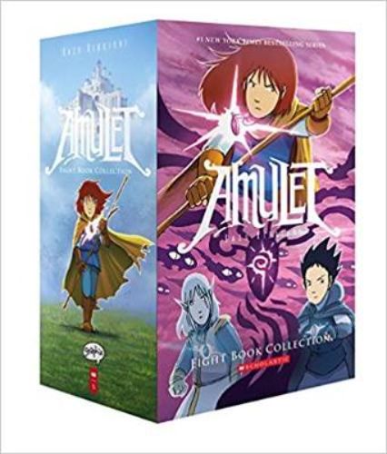 Amulet Box Set 1-8 Graphix: A captivating graphic novel collection featuring adventure and stunning illustrations for all ages.