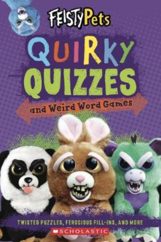 Activity book featuring quirky quizzes and puzzles from Feisty Pets for fun brain-teasing entertainment.