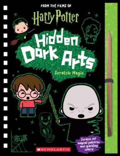 Interactive Harry Potter scratch art book featuring magical scenes, activities, and a wooden stylus for creative exploration.