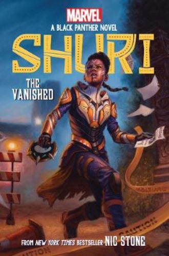 Cover of 'Shuri: The Vanished', featuring Princess Shuri on a quest to find missing talented girls from around the world.
