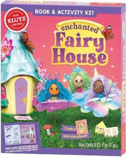 Enchanting fairy house kit with whimsical dolls, colorful accessories, and tiny furniture for imaginative play.