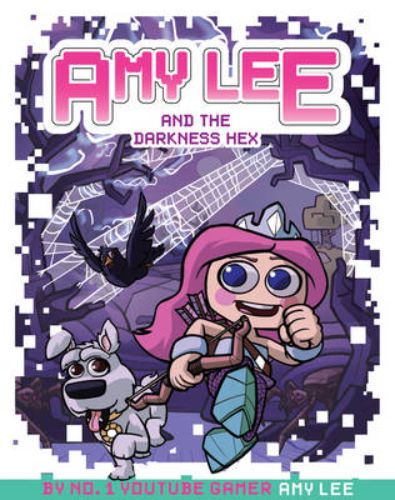 Illustrated cover of *Amy Lee and the Darkness Hex*, featuring Amy Lee in a vibrant fantasy landscape with a looming purple cloud.
