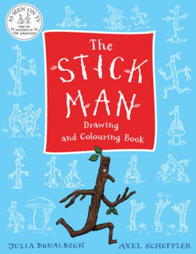 A vibrant activity book featuring drawing and colouring fun inspired by Stick Man, perfect for preschoolers' creativity.