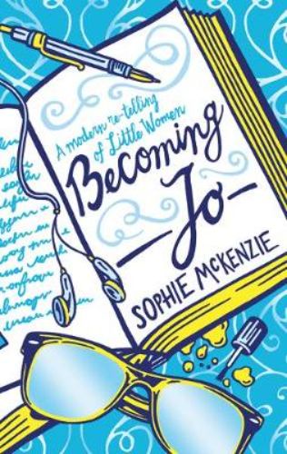 Paperback edition of *Becoming Jo*, a modern reimagining of *Little Women*, showcasing the lives of four iconic sisters.