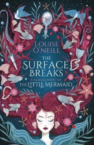 Cover of 'Surface Breaks: A Reimagining of the Little Mermaid' featuring a dark, enchanting underwater scene with a mermaid.