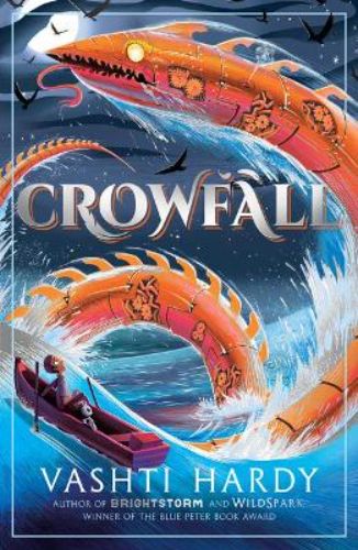 Cover of 'Crowfall', a thrilling adventure novel featuring a young hero and a mysterious living island.