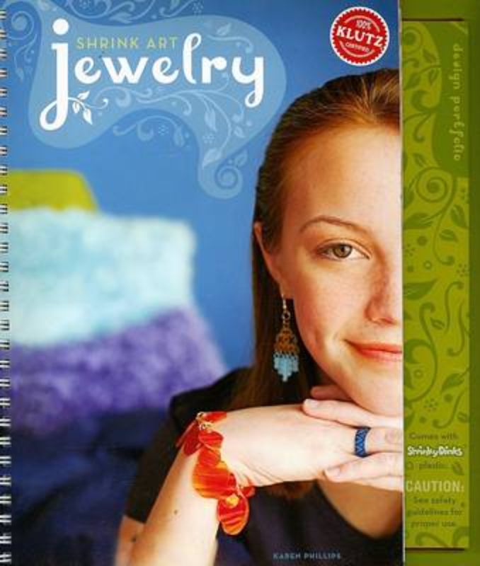 Activity book for creating unique jewelry with shrink plastic, includes easy instructions and colorful designs.