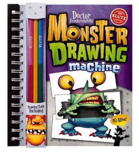 Creative monster drawing kit with interchangeable parts for kids to trace and assemble unique creatures.