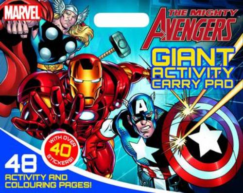 Mighty Avengers Giant Activity Pad featuring 48 pages of puzzles, coloring, and fun activities for young superhero fans.