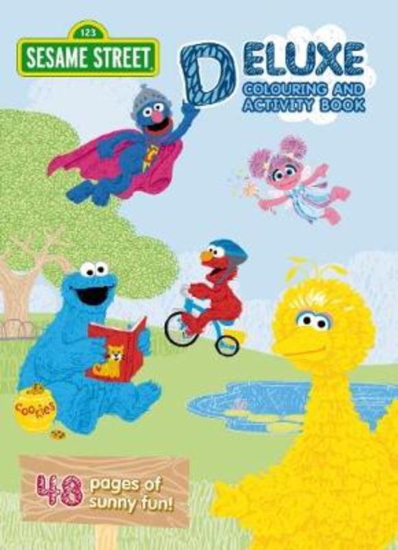 Sesame Street Deluxe Colouring Book features 48 pages of activities with Elmo, Big Bird, and Cookie Monster for creative fun.
