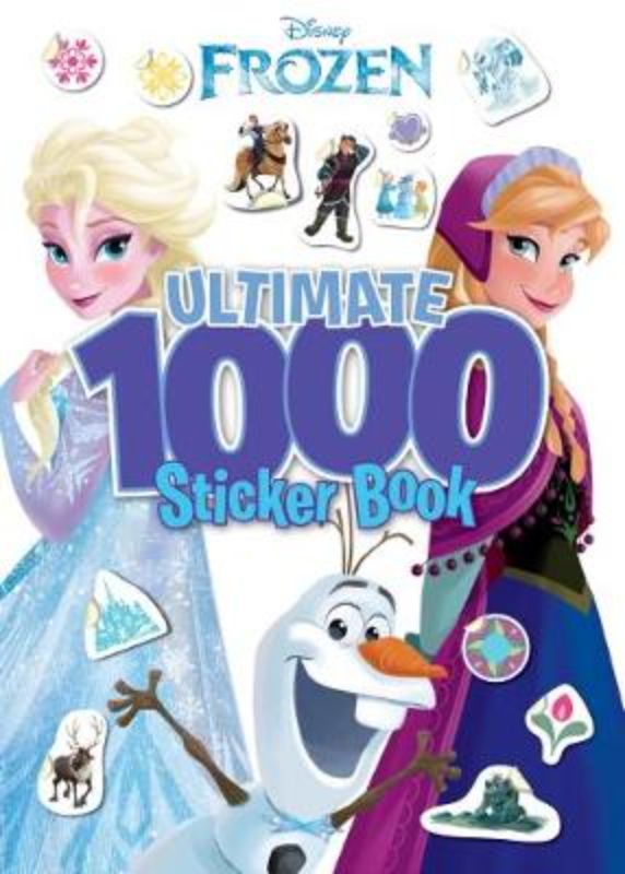 Disney Frozen sticker book featuring 1000+ stickers, activities, and coloring with Anna, Elsa, and friends.