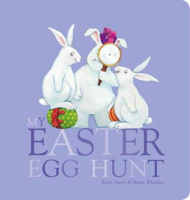 Colorful board book for toddlers featuring adorable animals on an Easter egg hunt, promoting sharing and teamwork.
