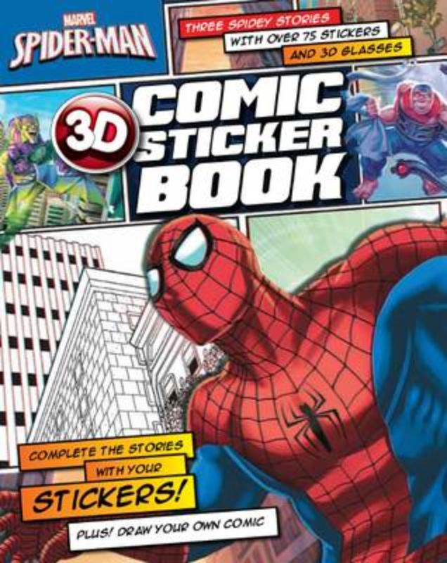 Spider-Man 3D Comic Sticker Book featuring vibrant 48 pages of activities and interactive storytelling for young creators.