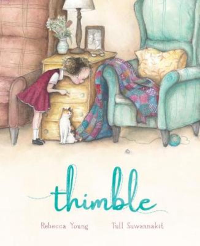 Illustrated hardback book 'Mabel and the Thimble' explores themes of grief and love through Mabel's poignant journey.