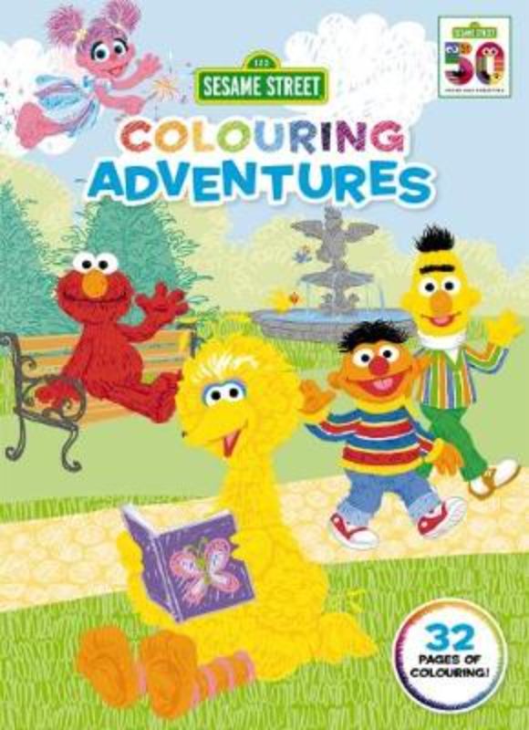 Colouring Adventures activity book featuring 32 pages of Sesame Street characters for young artists to enjoy.