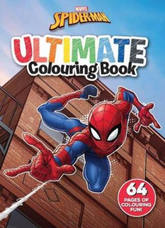 A vibrant colouring book featuring Spider-Man designs, perfect for inspiring creativity in young artists.