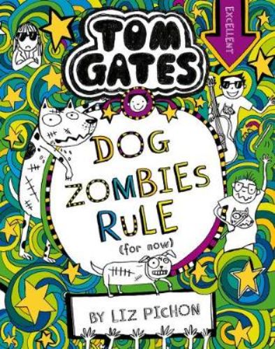 Paperback book 'Dog Zombies Rule' featuring colorful illustrations and a fun narrative about a quirky band adventure.