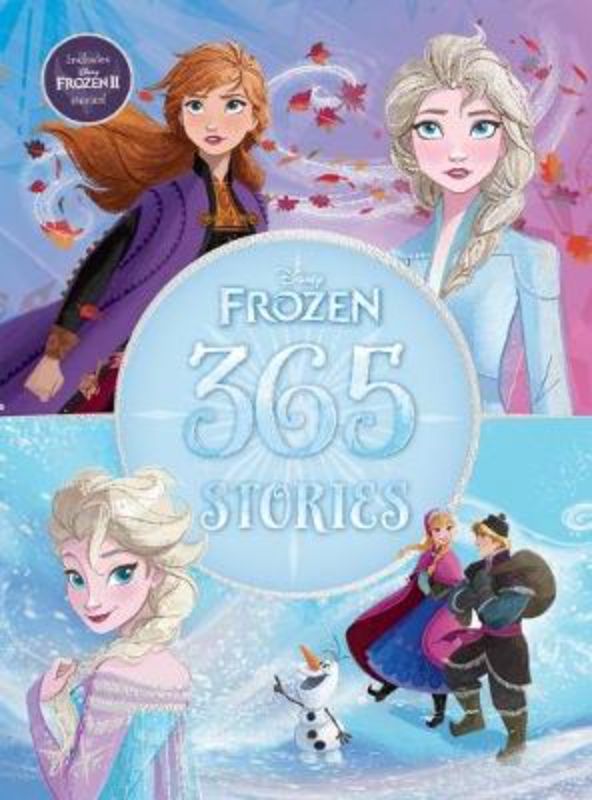 Hardback picture book with 365 enchanting Frozen stories and colorful illustrations, perfect for family reading time.