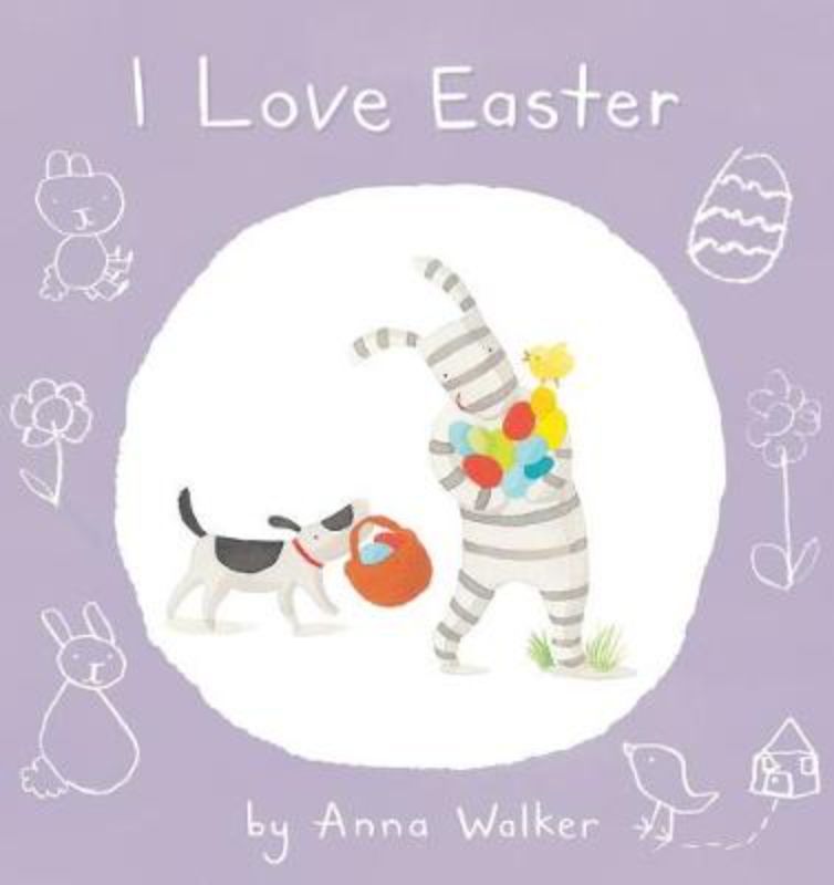 Hardback picture book 'Ollie's Easter' featuring vibrant illustrations of Ollie the zebra and friends celebrating Easter festivities.