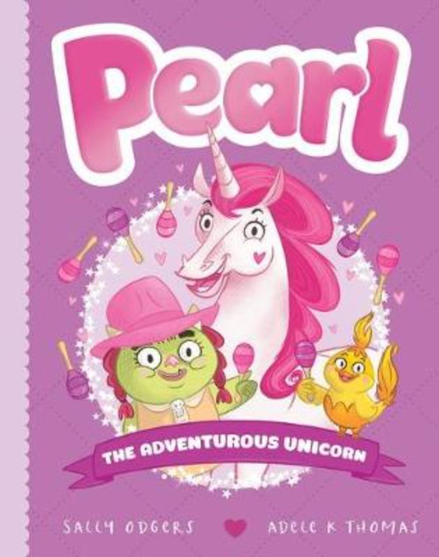 Cover of 'Pearl #8: The Adventurous Unicorn', featuring a vibrant illustration of Pearl with her friends on a magical adventure.