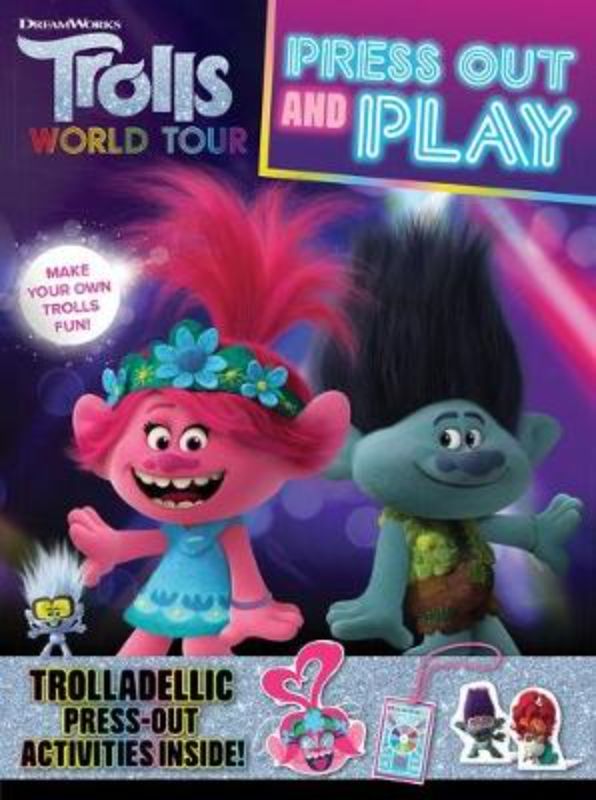 Interactive Trolls activity book with press-out figures for creative play and imaginative adventures.