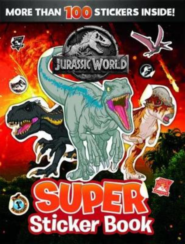 Jurassic World sticker activity book with 100+ stickers for creative dinosaur-themed fun for kids ages 3 and up.