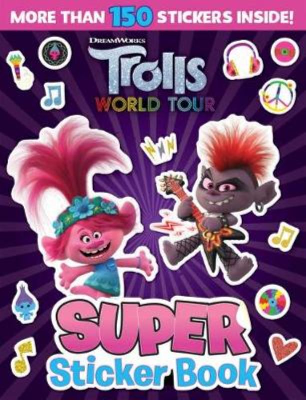 Colorful activity book featuring over 100 Trolls stickers for imaginative fun and creativity.