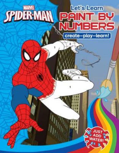 Engaging paint-by-numbers book featuring Spider-Man, promoting creativity and learning for children ages 4 and up.