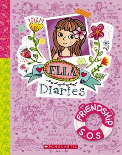 Cover of 'Friendship S.O.S.' featuring Ella on a luxury cruise ship, showcasing adventure and friendship themes for young readers.