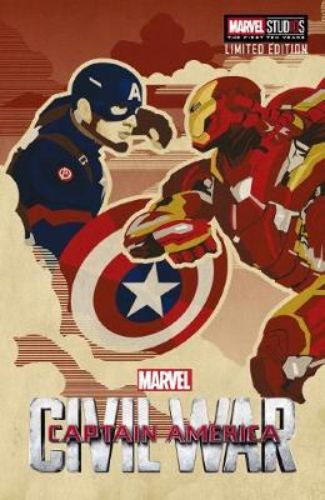 Paperback novel depicting Captain America's struggle in Marvel's 'Civil War', exploring trust, power, and heroism.