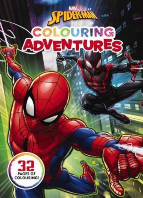 Spider-Man: Colouring Adventures activity book with 32 pages for kids to unleash their creativity while coloring their favorite hero.