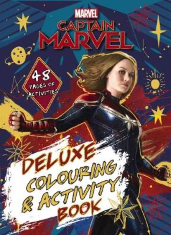 Activity book featuring Captain Marvel with 48 pages of coloring, puzzles, and fun for young artists and fans.