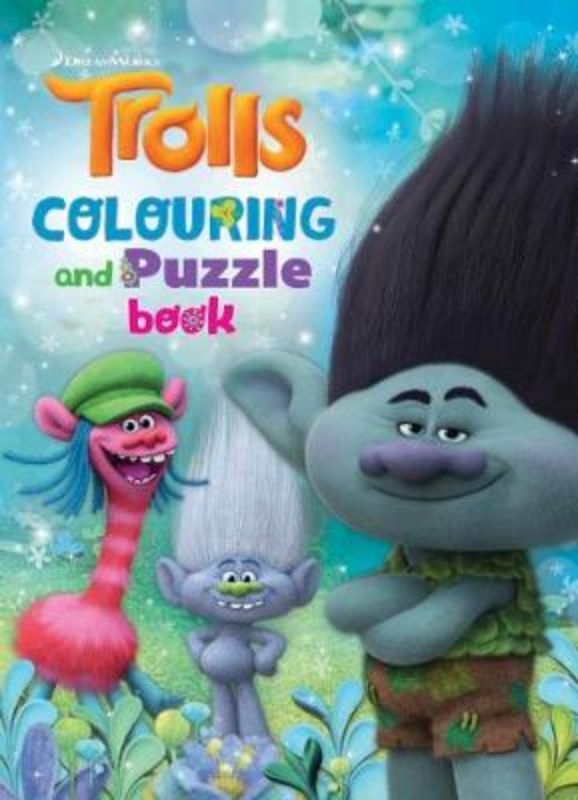 Activity book featuring 24 pages of coloring and puzzles with beloved Trolls characters for creative kids' fun.