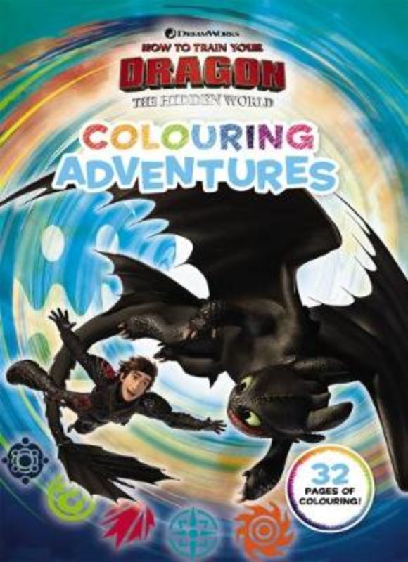 How to Train Your Dragon activity book featuring 32 pages of coloring fun for young fans and artists.