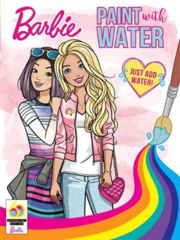 Colorful paint activity book featuring Barbie characters, designed to inspire creativity and enhance fine motor skills for children.