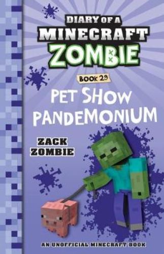 Cover of 'Pet Show Pandemonium' featuring Zombie and his stray pig preparing for a school pet show adventure.