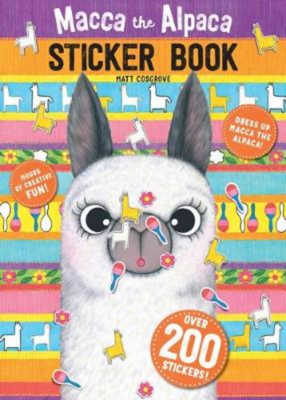 Colorful Macca the Alpaca Sticker Book for kids features 24 pages of engaging stickers and activities for creative fun.