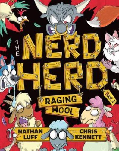 A whimsical book cover of 'The Nerd Herd' featuring Barny the Lamb and friends, inviting young readers into an adventurous tale.
