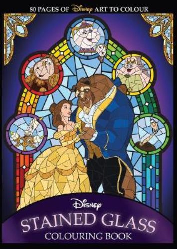 Disney: Stained Glass Adult Colouring book with 80 intricate pages featuring beloved Disney and Pixar characters.