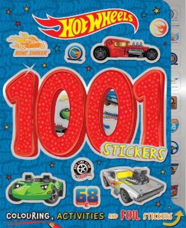 Hot Wheels: 1001 Stickers activity book with 1001 colorful stickers, puzzles, and games for imaginative kids aged 4 and up.