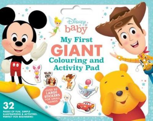 Giant colouring pad featuring Disney characters for toddlers, encouraging creativity and fine motor skills development.