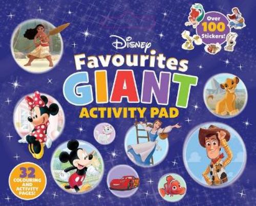 Giant Disney activity pad featuring 32 pages of coloring and puzzles with Mickey, Simba, Cinderella, and more.