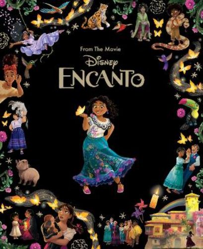 Hardback book entitled 'Encanto', featuring Mirabel's journey to save her magical family with stunning illustrations.