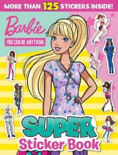 Vibrant Barbie sticker book with 100+ stickers and creative activities for aspiring young dreamers.
